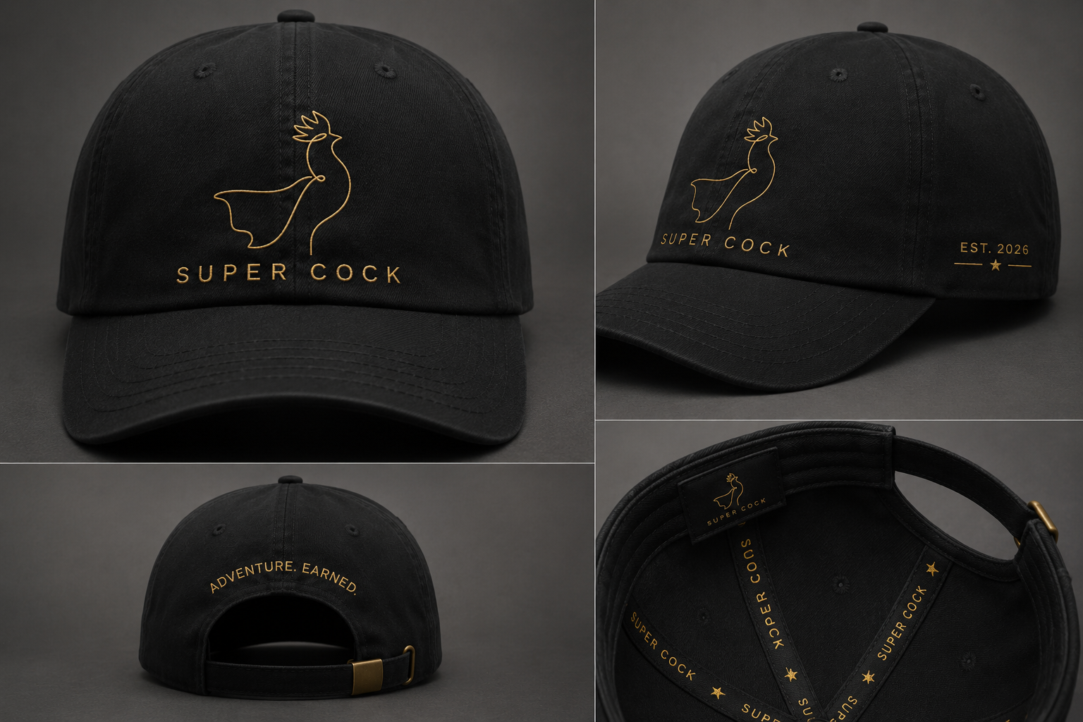 Founders Cap — black with gold embroidery