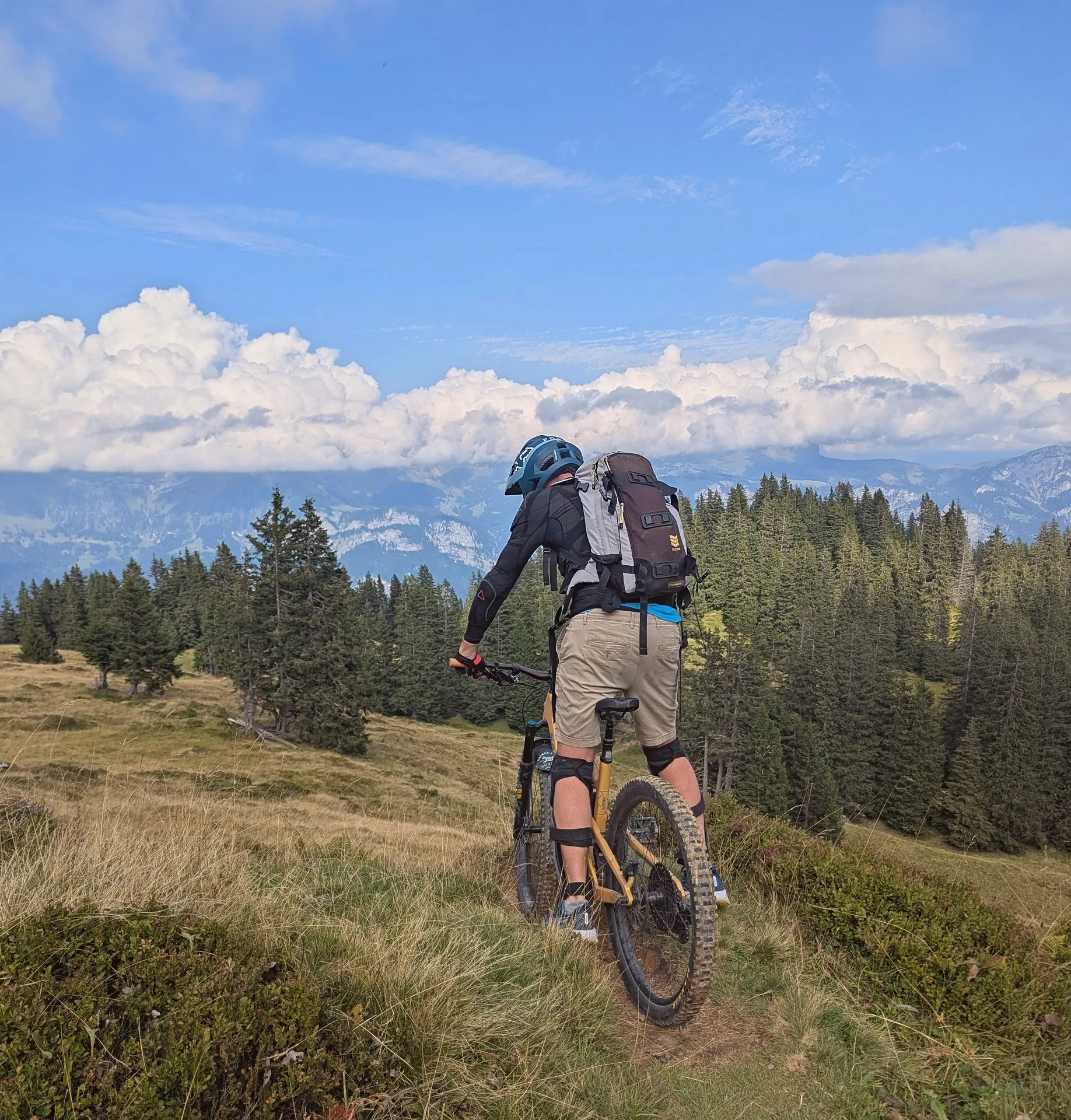Mountain biking a ridge line